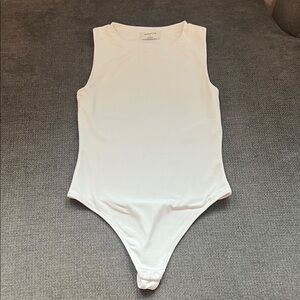 Babaton White Sleeveless Bodysuit